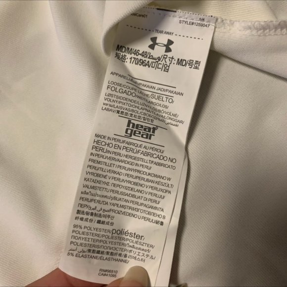 HEAT GEAR | Unisex | White Collared Polo Shirt | M | Moisture Wicking - Picture 8 of 10